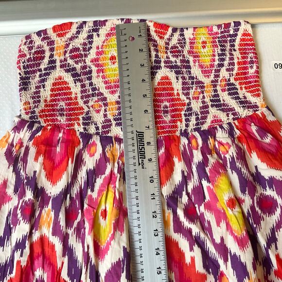 Old Navy Women Tube Maxi Dress size 16 Dress Floral Pink & Purple Cotton Summer - Picture 4 of 9